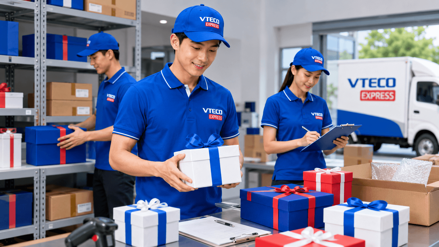 Quà tặng được phân loại và xử lý cẩn thận tại VTECO Express