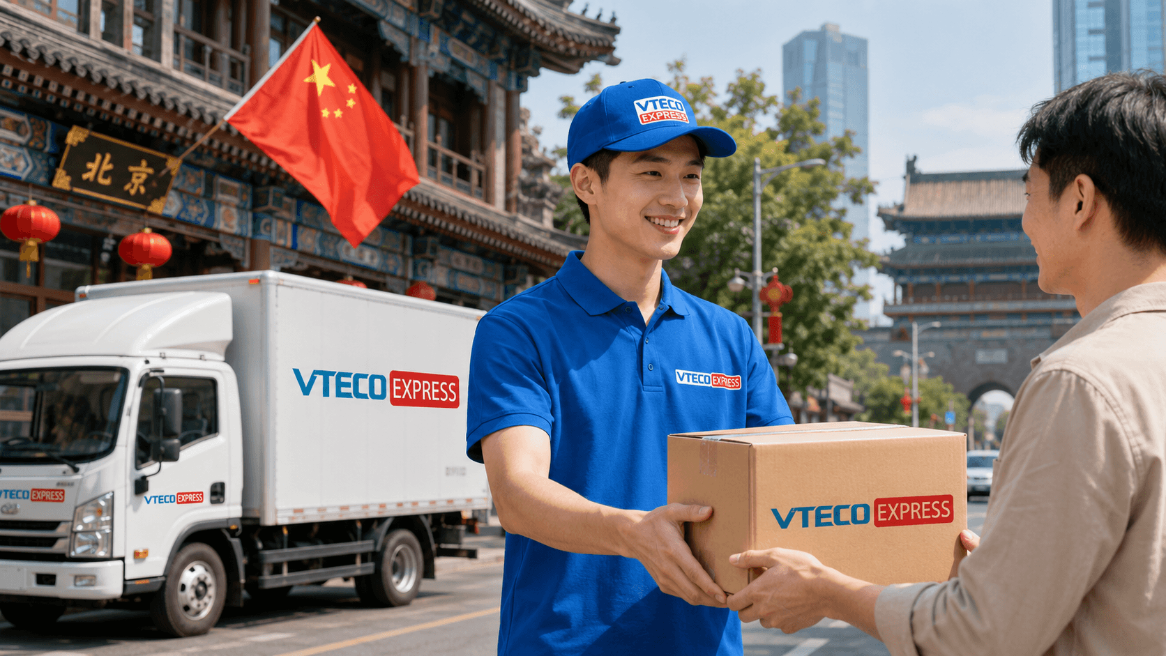 Kiện hàng VTECO Express được giao thành công cho người nhận tại Trung Quốc