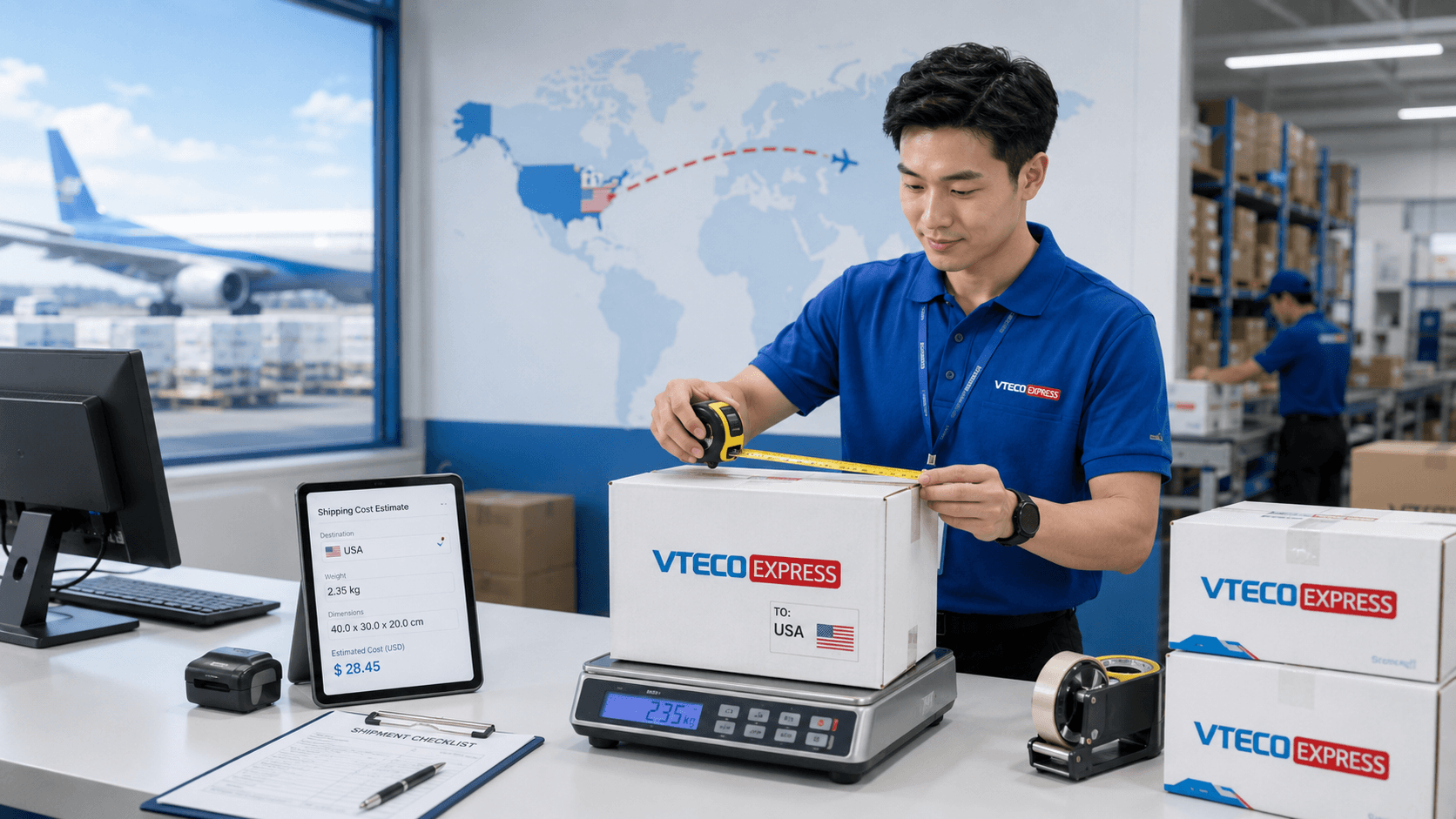 Cách tính cước gửi hàng đi Mỹ theo cân nặng và kích thước