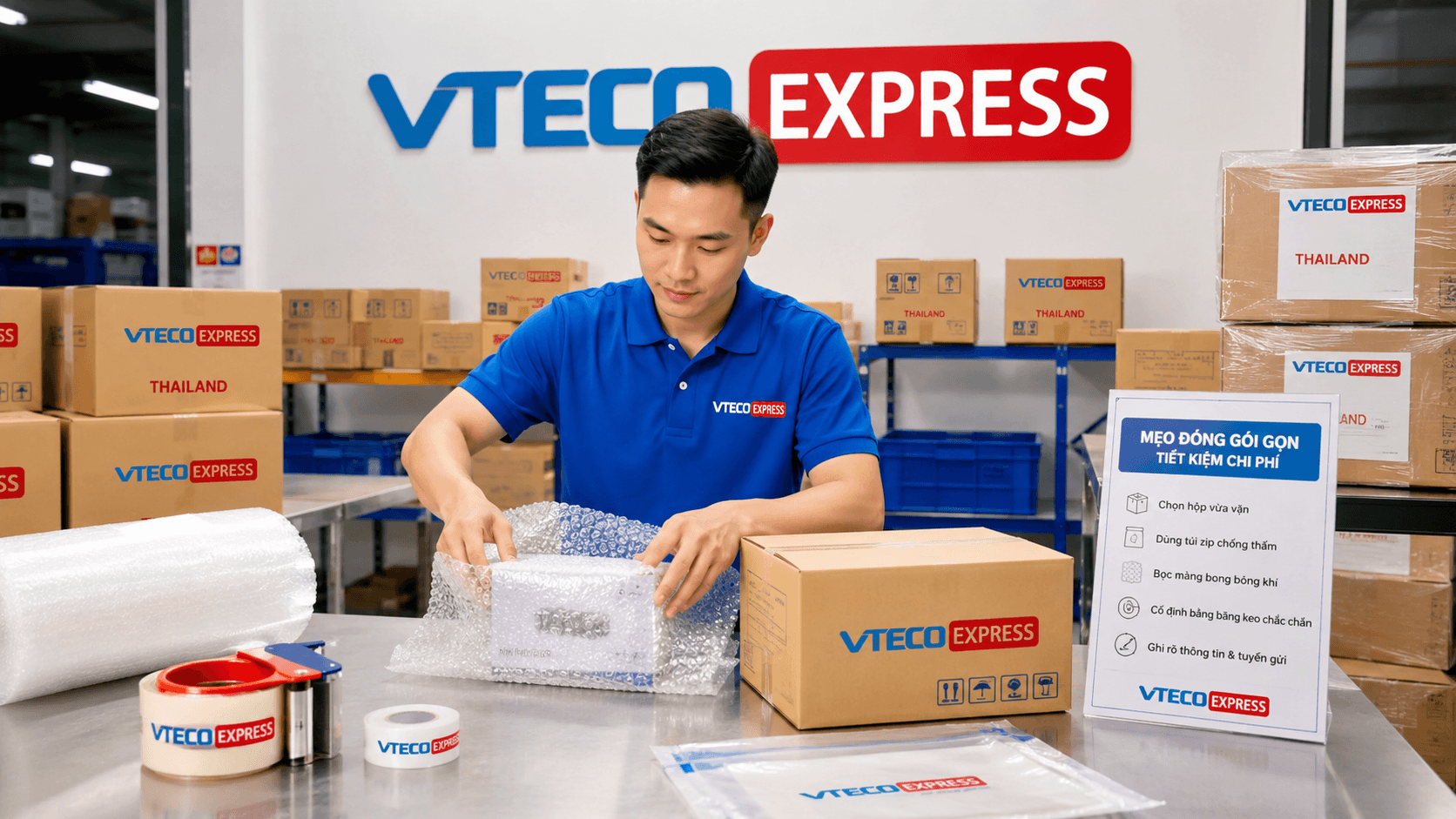 Cách đóng gói hàng gửi đi Thái Lan tiết kiệm chi phí vận chuyển