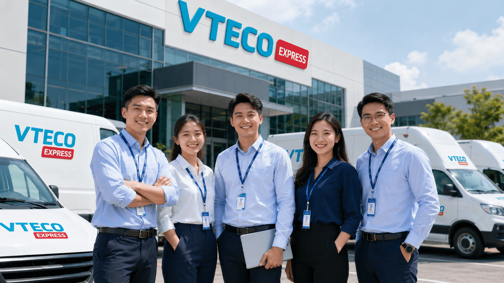 Đội ngũ nhân viên kinh doanh VTECO Express làm việc chuyên nghiệp trong ngành logistics